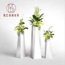 GRP Rhomboid Section Flower Pot Mall Hotel Wedding decoration slender floor florist creative modern big swing piece