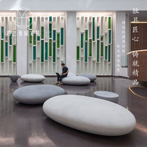 FRP creative cobblestone leisure stool Shopping mall park fashion pebble stool Public Meichen rest seat