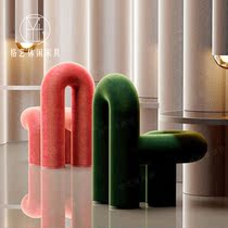 Glass GRP soft bag sitting stool creative styling small stools Common area Decent Board Room Decoration Beauty Chen Casual Minimalist Seat