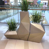 FRP creative section geometric diamond flower pot Shopping mall hotel Meichen decorative combination flower vase Nordic wind vase
