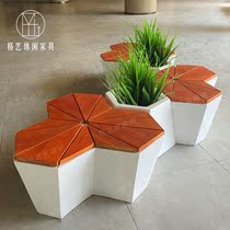 GRP rhomboid sitting stool flower pots Creative hexagon stools Stool Mall Park Casual Minimalist combined splicing chairs