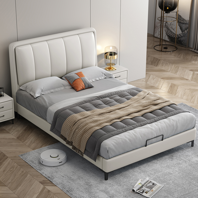 Light Luxury Children's Bed for Boys, 1.2m Single Bed, Modern and Simple, 1.35 Small Apartment, Girls' Storage Soft-Covered Bed with Full Edges