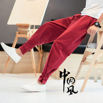 McNay Men Kach cotton loose Haren pants Hua Shang thin Zen closed loose linen casual long pants