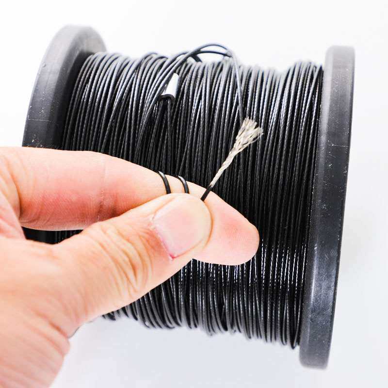 304 stainless steel black plastic-coated soft steel wire rope flap hook fishing line clothesline advertising sling plastic fish buckle rope
