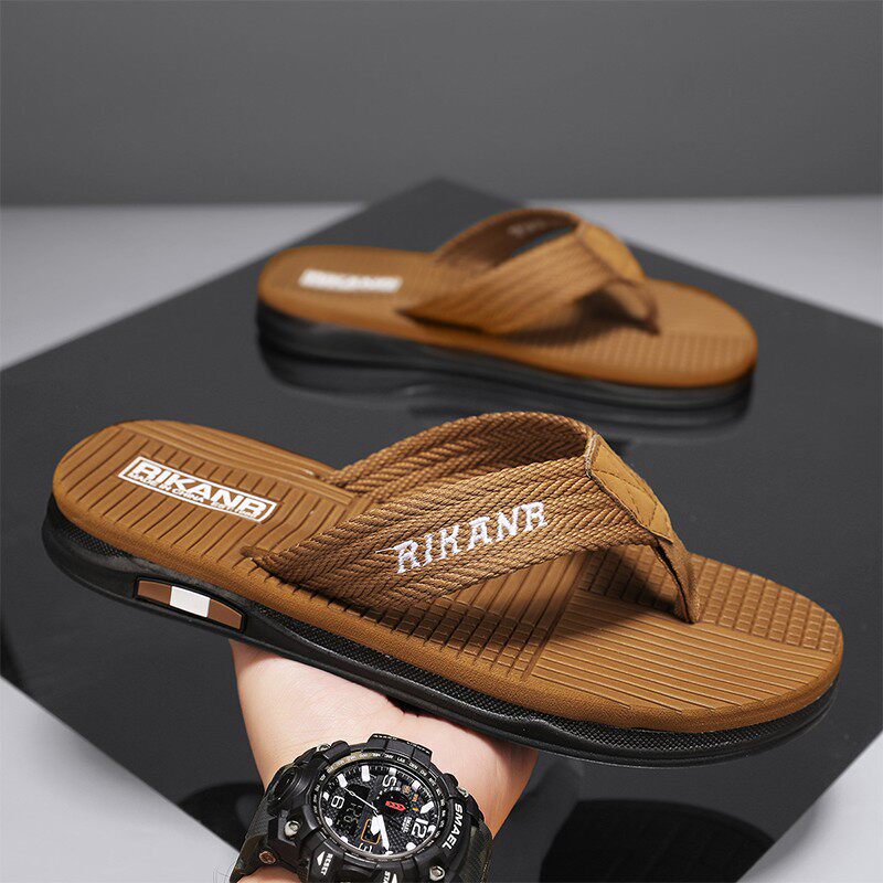 Malunsen Men's Summer Flip-Flops, Outdoor Non-Slip Wear-Resistant Sandals, Casual Flip-Flops, Beach Slippers