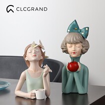 Bubble girl ornaments home living room TV cabinet storage tray decorations creative female birthday gift light luxury style