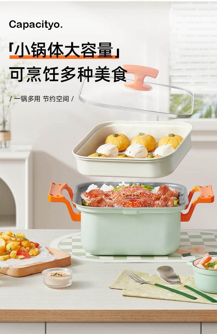 Фритюрница 多功能油炸锅带不锈钢滤网炸鸡炸薯条厨房烹饪大容量家用小型炸锅 German/only banquet