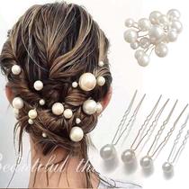 New handmade pearl bridal tiara hairpin U-shaped hairpin wedding hairpin headdress ball head set
