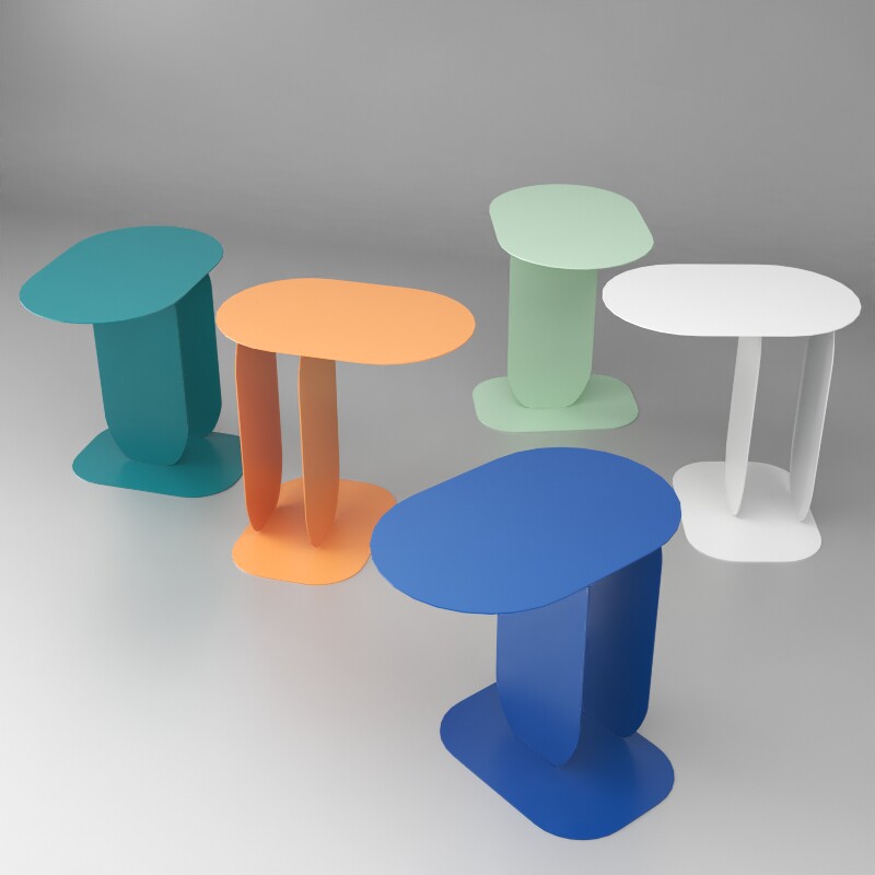 Nordic Macaron Sofa Side Table Creative Iron Study Bedroom TV Table Cabinet Corner Table Living Room Small Coffee Table Ornament