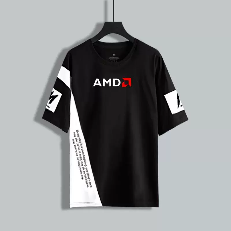 Процессор Ryzen Ryzen AMD YES одежды Летний мужской топ T-shirt с коротким рукавом, полус рукав пятивыходной хлопок ширина