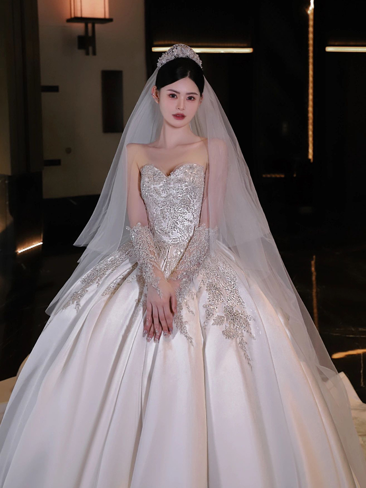 Retro advanced wedding dress for princess, suitable for teen, French retro style Retro advanced wedding dress for princess, suitable for teen, French retro style