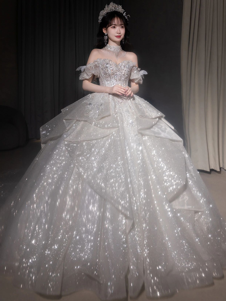  XXL+Single -piece white wedding dress   - $18.86 