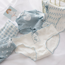 Sweet Girl Underwear Day Ensemble Pure cotton Caring Printed Clear students mid-waist triangular pants All cotton crotch Antibacterial