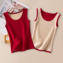 Warm vest female plus suede thickened autumn winter wear large code vest woman round collar winter pure cotton workover blouses undershirt