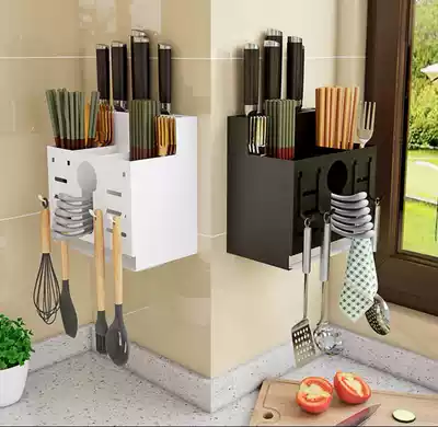 Creative knife holder spoon integrated fast cage kitchen household wall-mounted chopsticks drain rack hanging wall stainless steel free of play