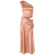 Final Sale]Alberta Ferretti Womens One Shoulder Satin Midi Dress FARFETCH Hair