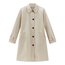 Woolrich womens single-breasted cotton coat FARFETCH