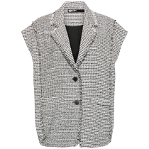 Bimba y Lola Womens frayed edge detail tweed Western vest FARFETCH