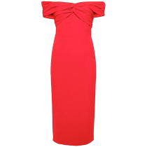 Self-Portrait Womens Off-Shoulder Crepe Midi Dress FARFETCH