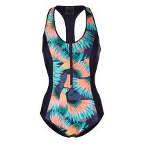 Lady Duskii Ms Giant Mouth Bird Printed Zipper One-piece Swimsuit FARFETCH Hair Chic