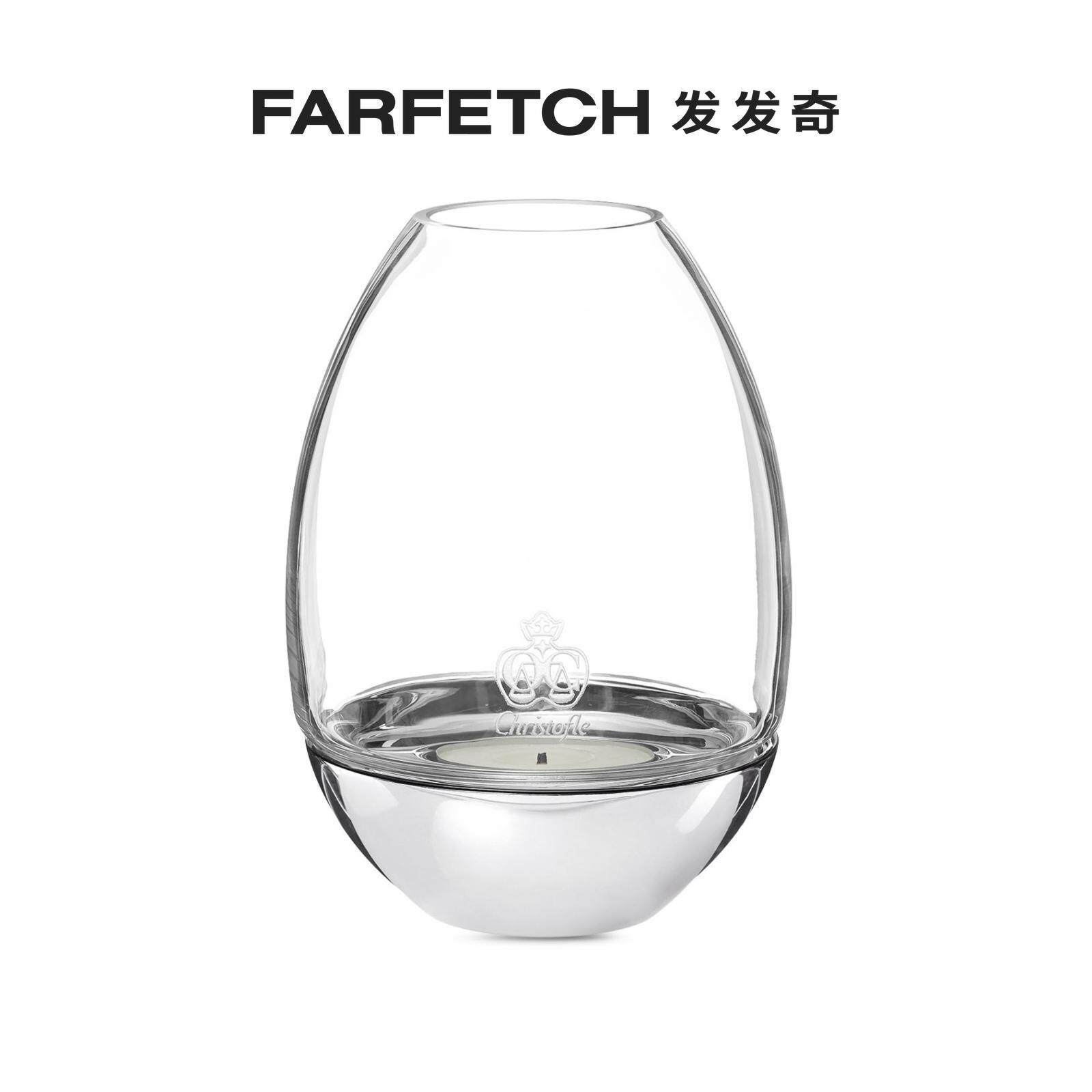 Christofle Mood Nomade stainless steel transparent candle holder FARFETCH Fat Chic-Taobao