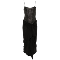 The Attico Womens Rhinestone Embellished Midi Dress FARFETCH