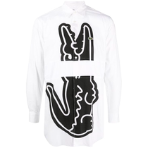Final Sale]Comme Des Garcons Shirt Mens x Lacoste logo printed cotton