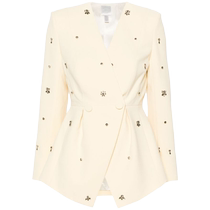 Huishan Zhang Womens Milo Crystal Embellished Crepe Blazer FARFETCH