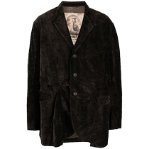 Ziggy Chen mens single-breasted velvet jacket FARFETCH