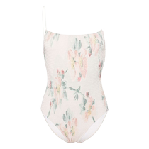 Toteme Womens Floral Print Stretchy Gathered One-piece Swimsuit FARFETCH