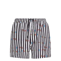 Karl Lagerfeld men logo printed striped swimsuit FARFETCH hair chic