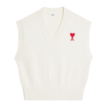 Ami Paris unisex logo embroidered knitted vest on the chest FARFETCH