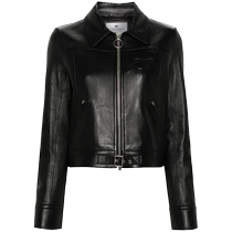 Courreges Womens Iconic Zip Leather Jacket FARFETCH