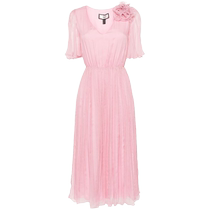NISSA Womens Floral Appliqué Chiffon Midi Dress FARFETCH
