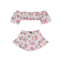 Monnalisa childrens floral cotton shorts set FARFETCH