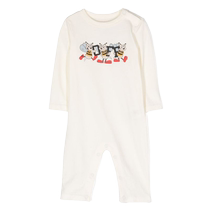 Final Sale]Off-White Kids childrens clothing logo printed cotton jumpsuit FARFETCH