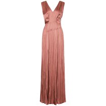 Alberta Ferretti Womens Pintucked Satin Maxi Dress FARFETCH