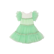 Billieblush childrens tulle patchwork short-sleeved dress FARFETCH