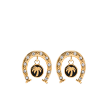 Palm Angels Womens Horseshoe Rhinestone Studded Earrings FARFETCH
