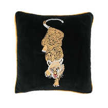 Les-Ottomans unisex x Browns tiger embroidered velvet pillow FARFETCH