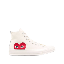 Play Comme des Garcons Rei Kawakubos mens and womens high-top sneakers