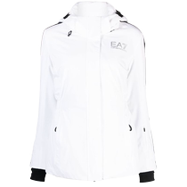 Ea7 Emporio Armani womens logo print hooded puffy jacket FARFETCH