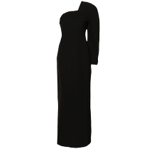 Lady Jacquemus La Robe Pablo single shoulder extra-long dress FARTCH hair chic