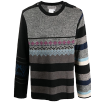 Yohji Yamamoto Mens Mixed Pattern Wool Sweater FARFETCH