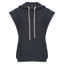 Final Sale]Pinko Womens Crystal Embellished Sleeveless Cotton Hoodie FARFETCH