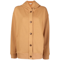 Vince Womens Button-Breasted Cotton Hoodie FARFETCH