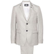 Karl Lagerfeld Mens Bamboo Festival Texture Single Row Buttoned Suit Suit FARFETCH Hair Chic