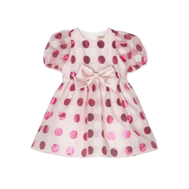 Hucklebones London childrens polka dot puff sleeve dress FARFETCH