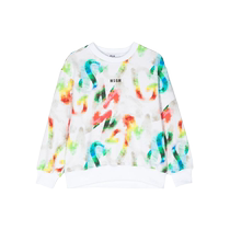 Msgm childrens clothing watercolor cotton sweatshirt FARFETCH