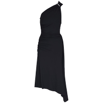Michael Kors Womens Ruffled One-Shoulder Midi Dress FARFETCH